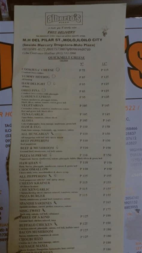 alberto's pizza iloilo city menu|Alberto's Pizza restaurant, Iloilo City, MGWV+CWJ .